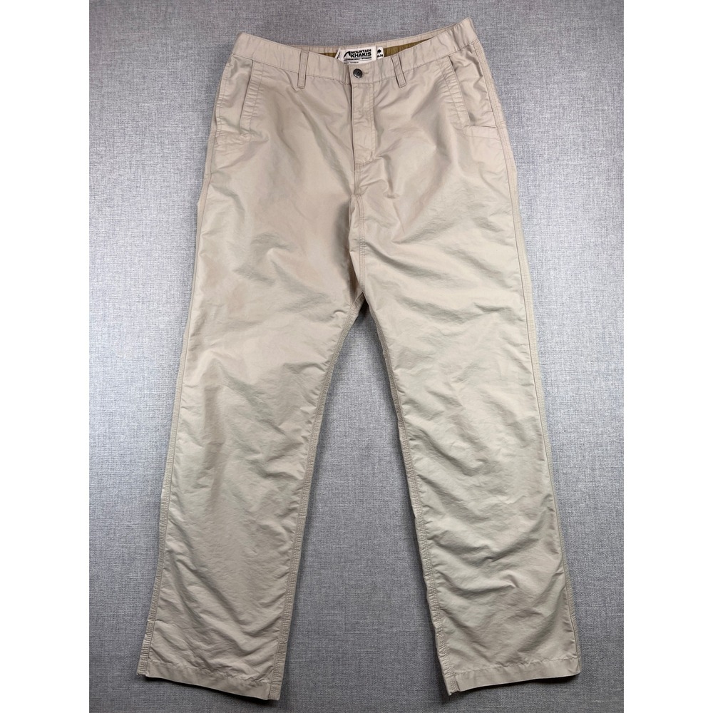 Mountain Khakis Poplin Pant Relaxed Fit Men 38x35 Khaki Hiking Outdoors Normcore